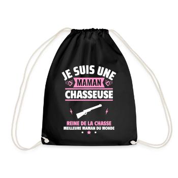 Je suis une maman chasseuse, cadeau fête des mères - Sac de sport léger - noir - Devant