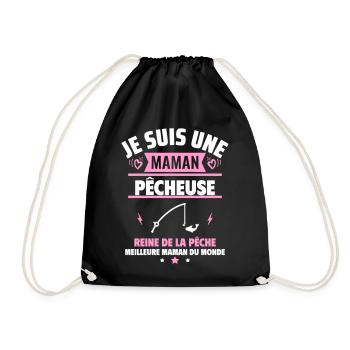 Je suis une maman pêcheuse, cadeau fête des mères - Sac de sport léger - noir - Devant