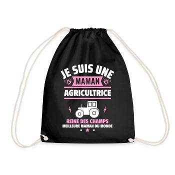 Je suis une maman agricultrice, fête des mères - Sac de sport léger - noir - Devant