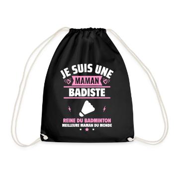 Je suis une maman badiste, cadeau fête des mères - Sac de sport léger - noir - Devant