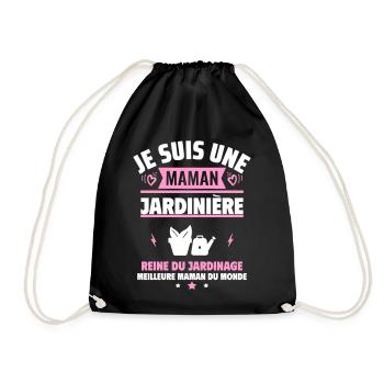 Je suis une maman jardinière,cadeau fête des mères - Sac de sport léger - noir - Devant