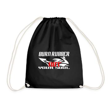 Motorrad Burn Rubber | Bstyled - Turnbeutel - Schwarz - Vorne