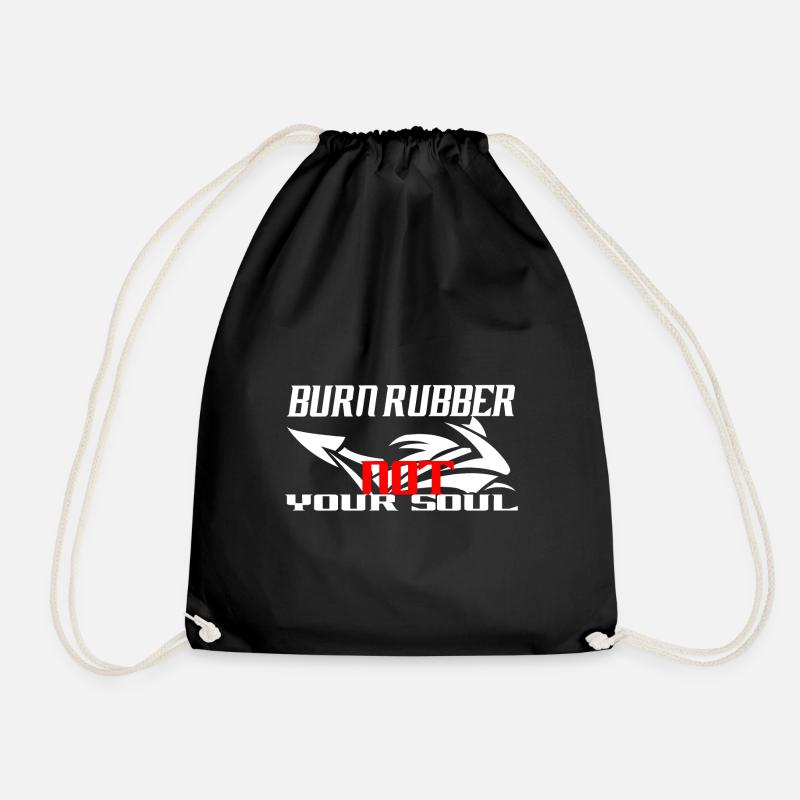 Motorrad Burn Rubber | Bstyled - Turnbeutel - Schwarz