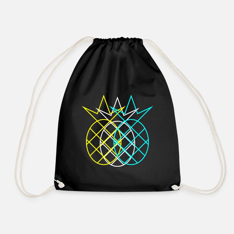 Ananas Abstrakt Neon - Turnbeutel - Schwarz