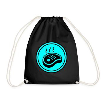 Cercle d’icônes de steak - Sac de sport léger - noir - Devant
