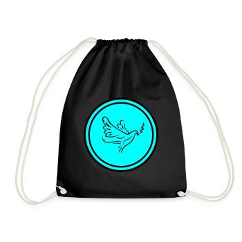 dove circle - Drawstring Bag - black - Front