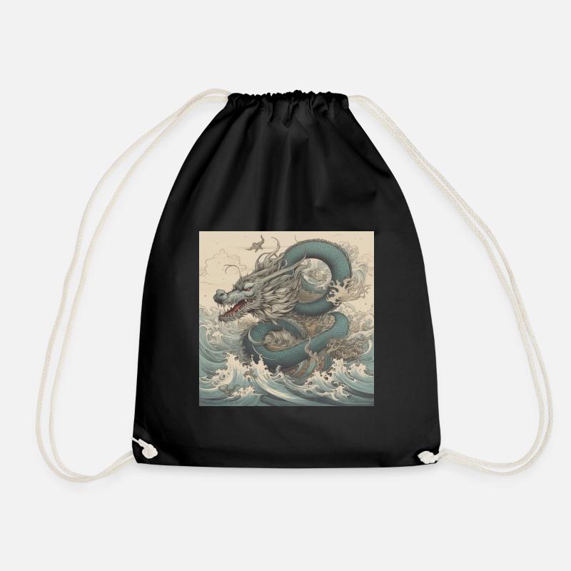 Drache - Turnbeutel - Schwarz