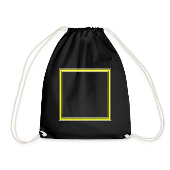 Quadrat Icon - Turnbeutel - Schwarz - Vorne