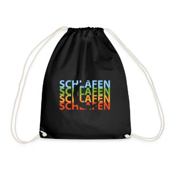 Schlafen - Turnbeutel - Schwarz - Vorne