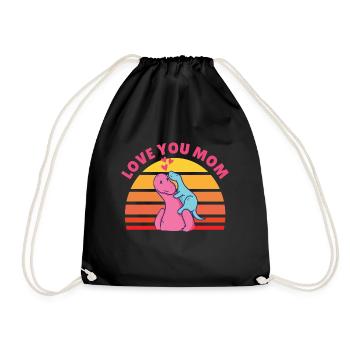 Love you mom Mother's Day baby - Drawstring Bag - black - Front