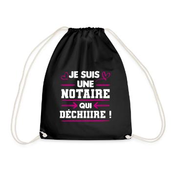 notaire qui déchire | cadeau marrant notaire - Sac de sport léger - noir - Devant