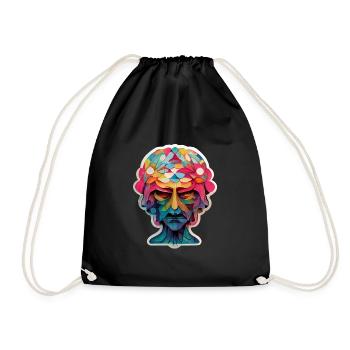 Psychedelic Head - Drawstring Bag - black - Front