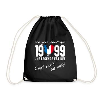 Né en 1999 - Coq aux couleurs françaises - Sac de sport léger - noir - Devant