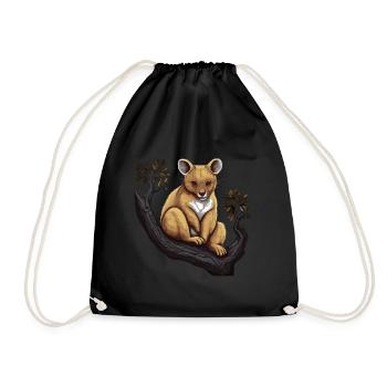 Tree Kangaroo Baby Kangaroo Marsupial Kangaroo - Drawstring Bag - black - Front