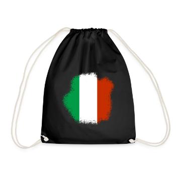 Italy Flag Vintage Italian Flag Used Look - Drawstring Bag - black - Front