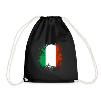 Drapeau de l’Italie Vintage Drapeau italien Look vieilli - Sac de sport léger - noir - Devant