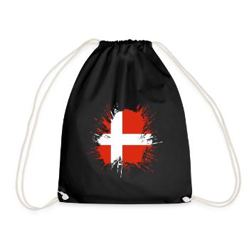 Drapeau du Danemark Scandinavie Drapeau du Danemark Voyage - Sac de sport léger - noir - Devant