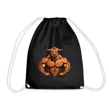 Bulle Stier Muskeln Beast Gym Martial Arts MMA - Turnbeutel - Schwarz - Vorne