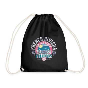 St Tropez French Riviera Travel the world - Drawstring Bag - black - Front