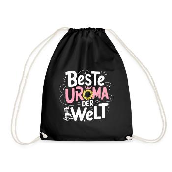 Beste Uroma Welt Uroma Geburtstag Muttertag Ideen - Turnbeutel - Schwarz - Vorne