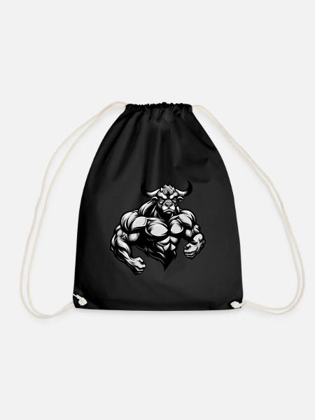 Bulle Stier Muskeln Workout Beast Gym - Turnbeutel - Schwarz