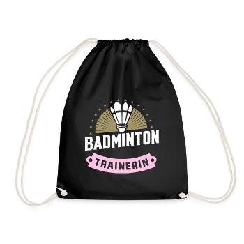 Badminton-Trainerin Coach Geschenk Spiel - Turnbeutel - Schwarz - Vorne