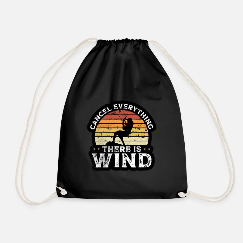 Kitesurfing - Drawstring Bag - black