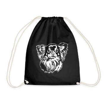 Chihuahua à poil long Chihuahua Portrait Chiens Wilsigns - Sac de sport léger - noir - Devant
