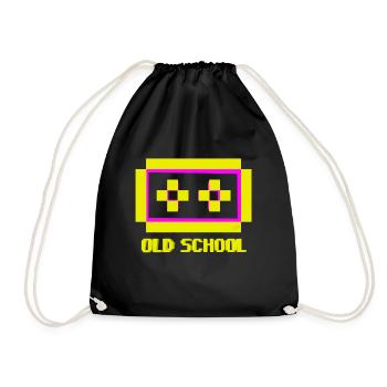 OLD SCHOOL PINK YELLOW - Sac de sport léger - noir - Devant
