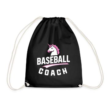 Baseball-Einhorn-Coach - Turnbeutel - Schwarz - Vorne