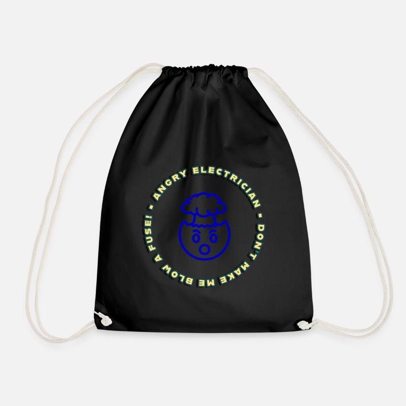 Angry Electrician - Drawstring Bag - black