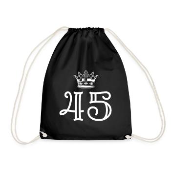 45 Number crown - Drawstring Bag - black - Front