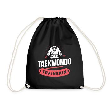 Taekwondo-Sporttrainerin - Turnbeutel - Schwarz - Vorne