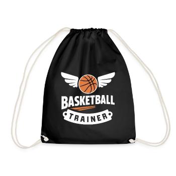 Basketballtrainer - Turnbeutel - Schwarz - Vorne