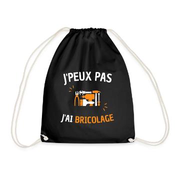 J'peux pas j'ai bricolage ! humour bricoleur - Sac de sport léger - noir - Devant