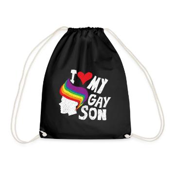 Gay Gay Gay Lesbian LGBT - Drawstring Bag - black - Front