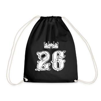26 Number crown - Drawstring Bag - black - Front