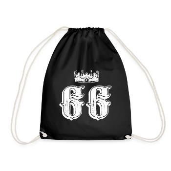 66 Zahl Krone - Turnbeutel - Schwarz - Vorne