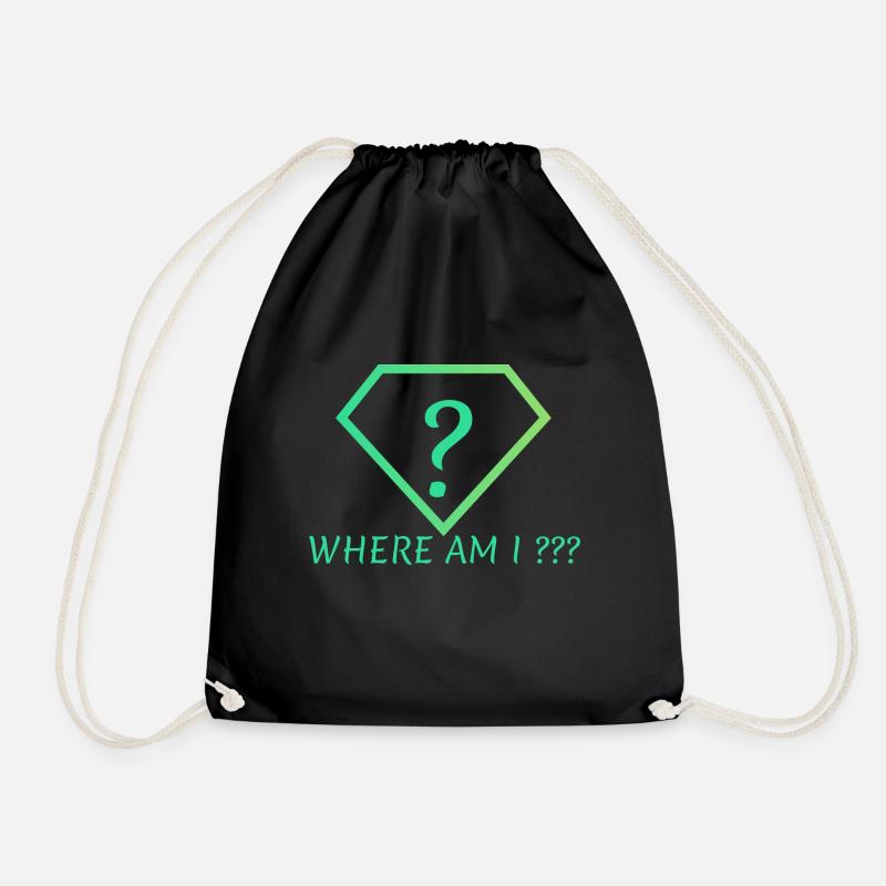 Where AM I - Turnbeutel - Schwarz