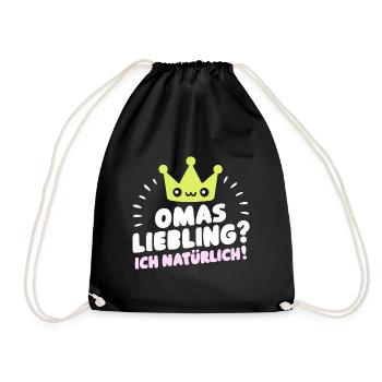 Omas Liebling Enkel Shirt Tasse Poster Idee - Turnbeutel - Schwarz - Vorne