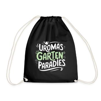 Uromas Gartenparadies Geburtstag Urgroßmutter - Turnbeutel - Schwarz - Vorne