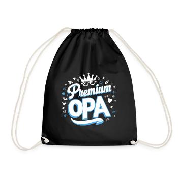 Premium Opa Geschenk Bester Großvater Bald Opa Du - Turnbeutel - Schwarz - Vorne