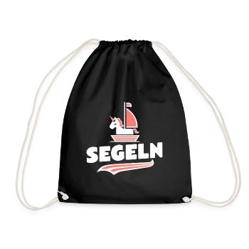 SegelEinhorn Maritime Freude Kinder T-Shirt - Turnbeutel - Schwarz - Vorne
