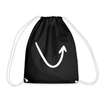 Flèche dessin esquisse blanc - Sac de sport léger - noir - Devant
