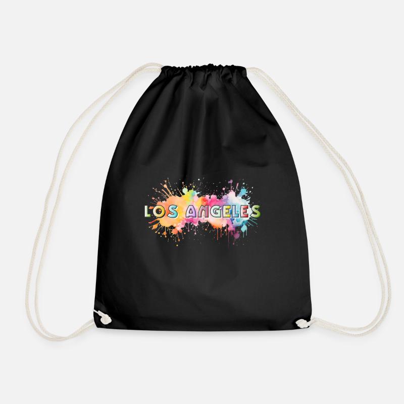 Los Angeles - Drawstring Bag - black