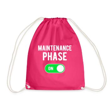Maintenance Phase ON Bodybuilding Weights Workout - Drawstring Bag - fuchsia - Front