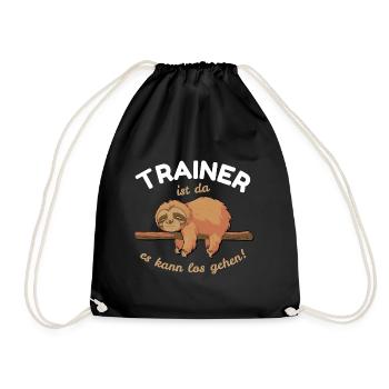 Trainer Losgehen Faultier Schlafen Lustige Fitness - Turnbeutel - Schwarz - Vorne