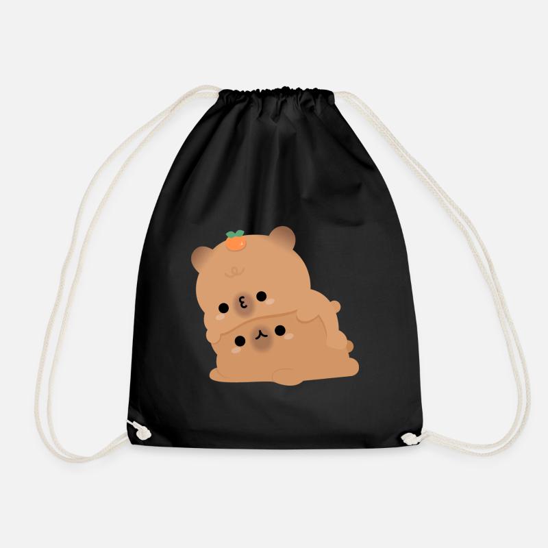 Capybara-Paar - Turnbeutel - Schwarz