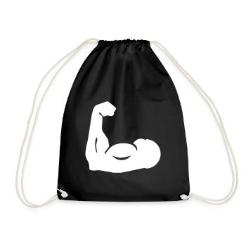 Muscles dumbbell icon - Drawstring Bag - black - Front