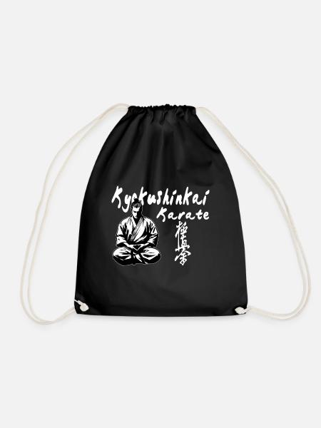 Kyokushinkai Karate Kanji Kimono Kampfkünste - Turnbeutel - Schwarz